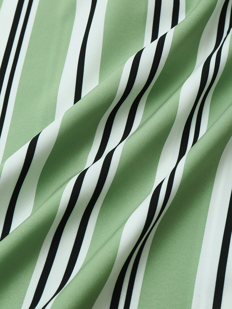 Striped Print Short Sleeve Shirt