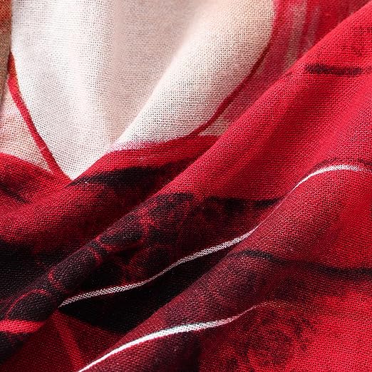 Men's Abstract Print Red Short Sleeve Shirt