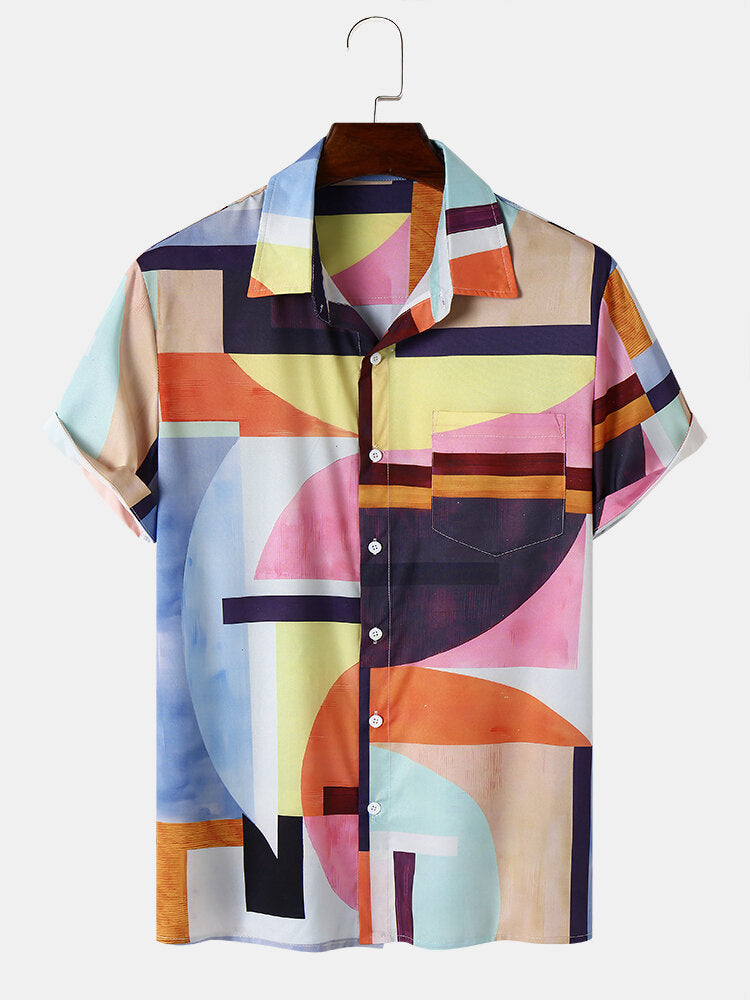 Creative Digital Print Multicolor Shirt