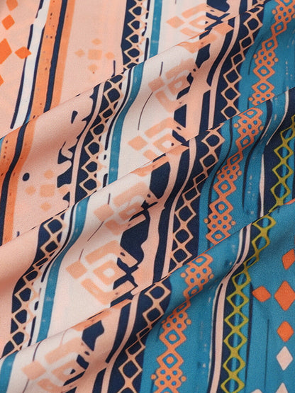 Striking Geometric Print Colorful Shirt
