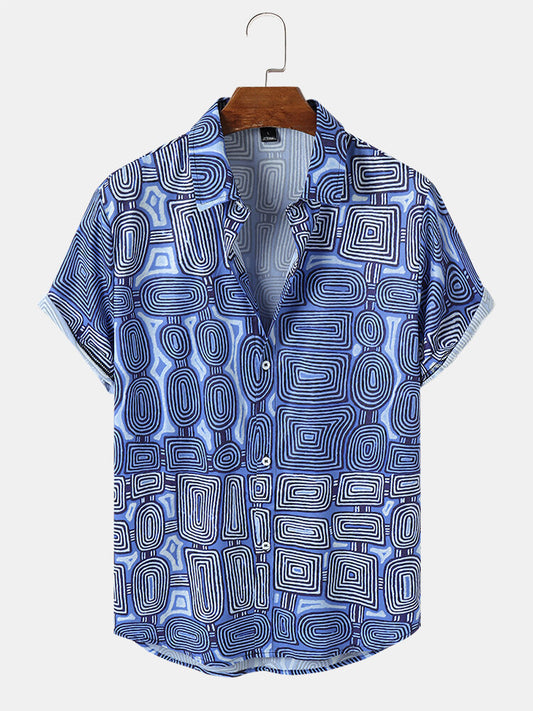 Hoops Print Blue Shirt