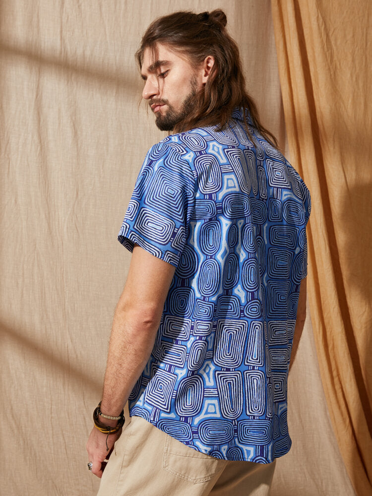 Hoops Print Blue Shirt