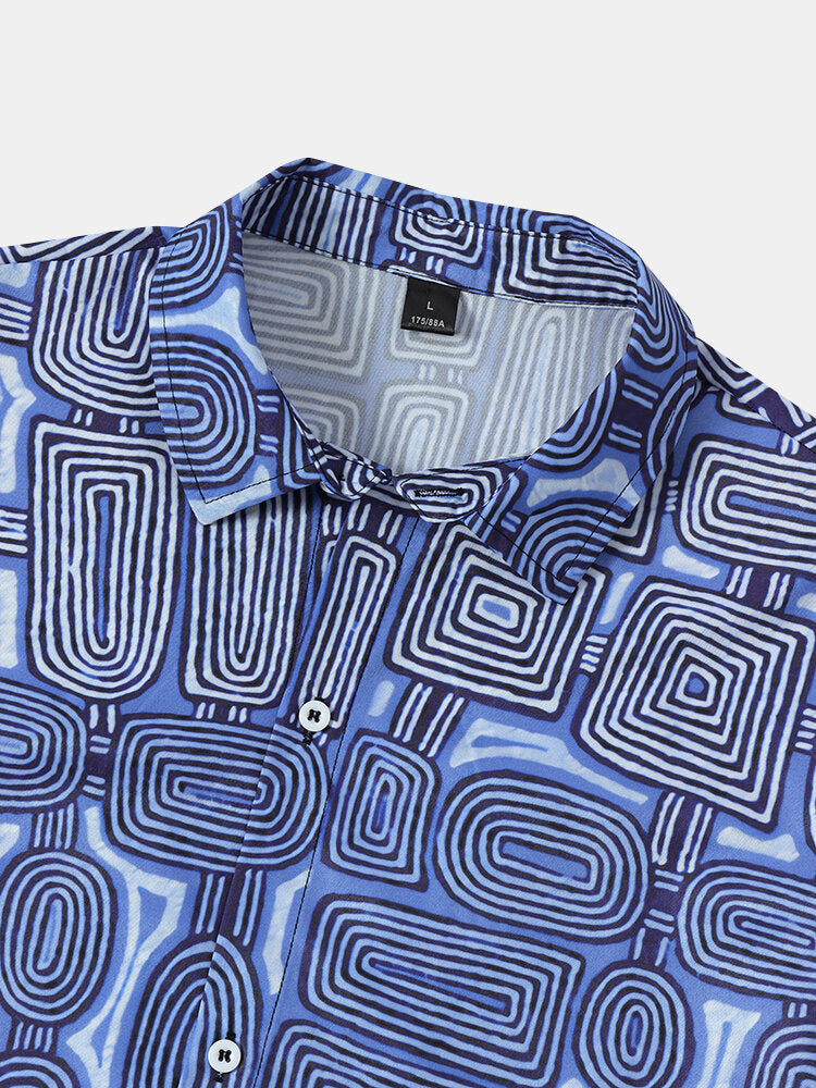 Hoops Print Blue Shirt