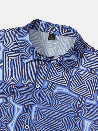Hoops Print Blue Shirt