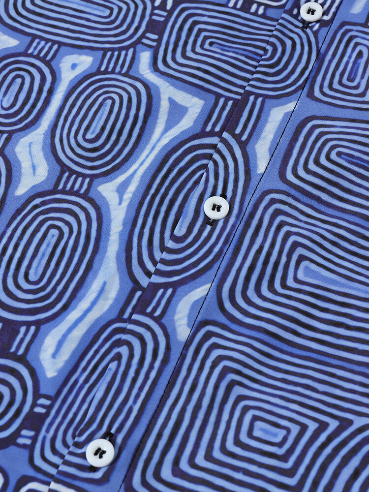Hoops Print Blue Shirt