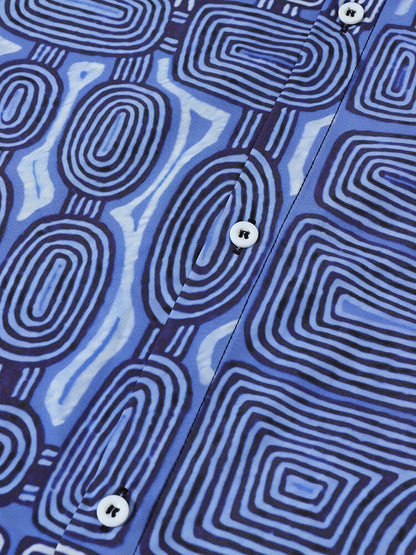 Hoops Print Blue Shirt