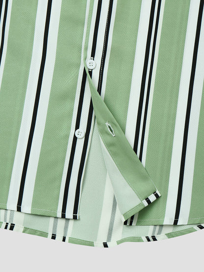 Striped Print Short Sleeve Shirt