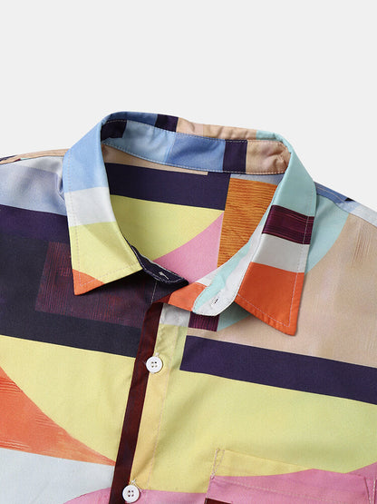 Creative Digital Print Multicolor Shirt