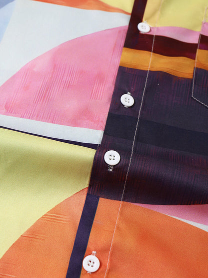 Creative Digital Print Multicolor Shirt