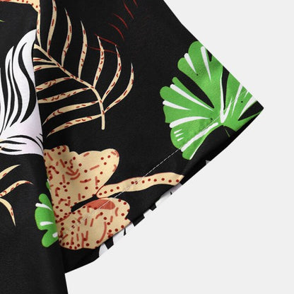 Black Base Leaf Printed Shirt