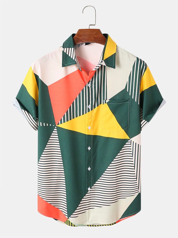 Geometric Print Hawaiian Shirt