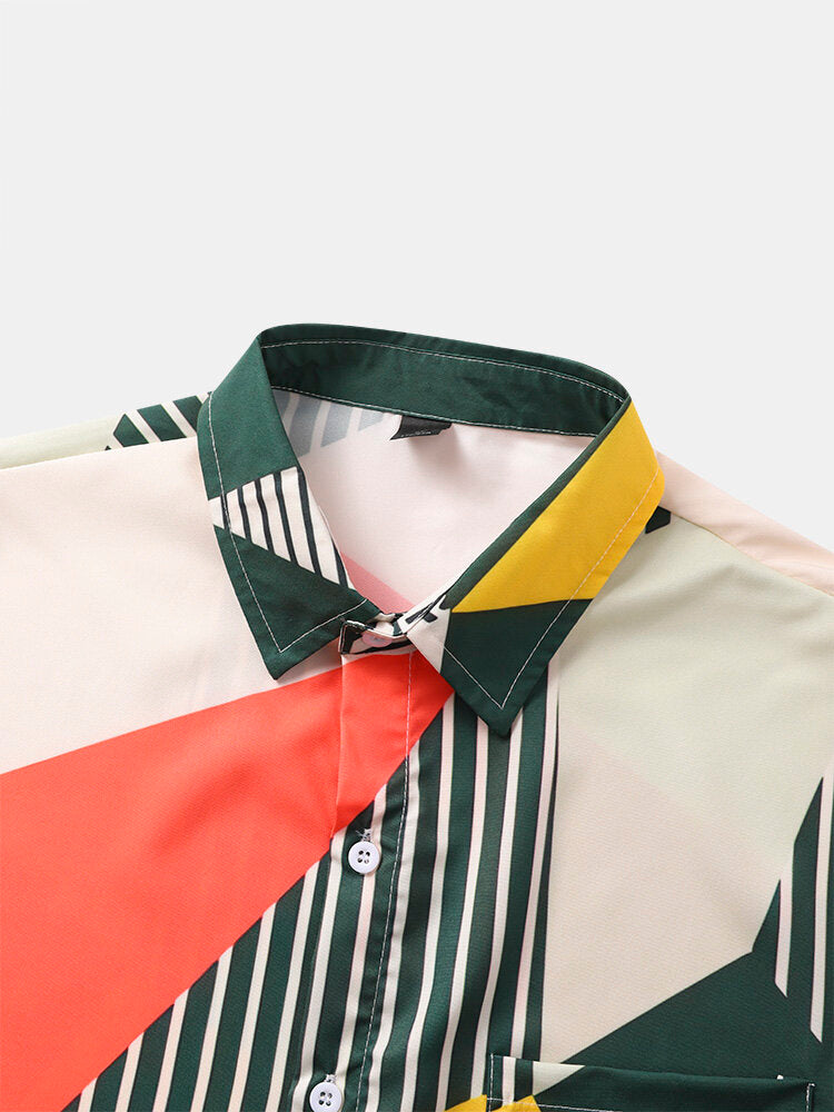 Geometric Print Hawaiian Shirt
