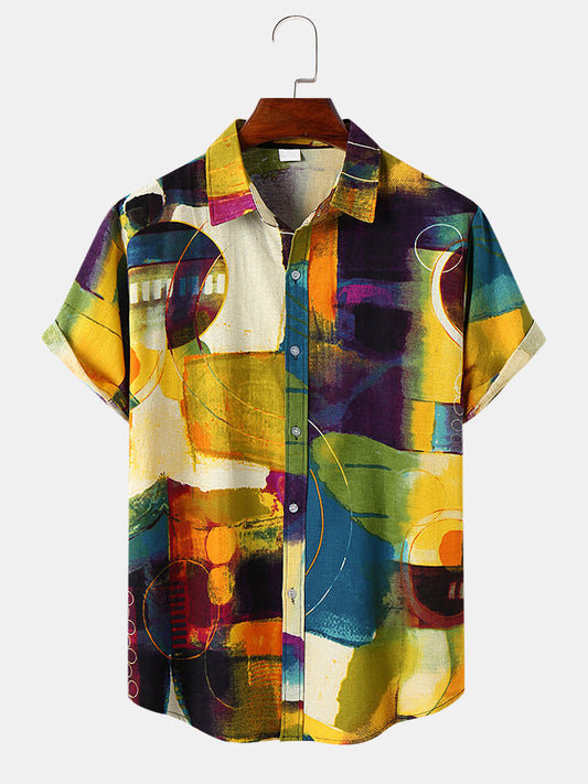 Abstract Print Short Sleeve Shirt