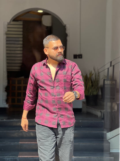 Classy checked red and black shirt