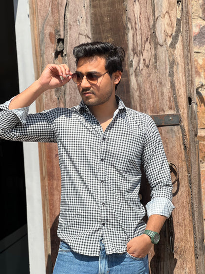 Dayout checked black and white shirt