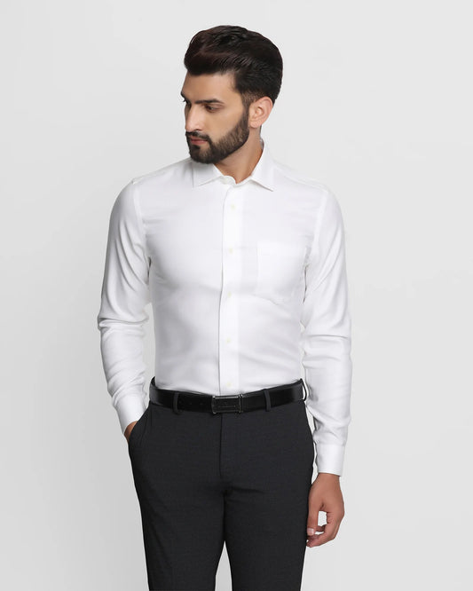Solid formal shirt in white