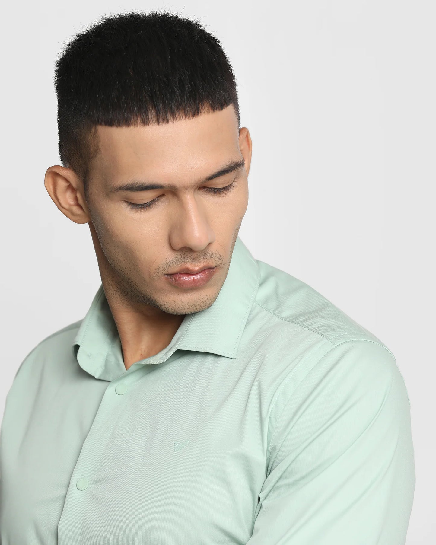 Solid formal shirt in light green