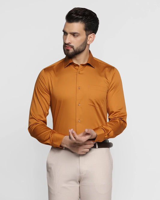 Solid formal shirt in fawn color