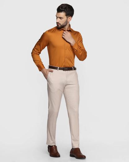 Solid formal shirt in fawn color
