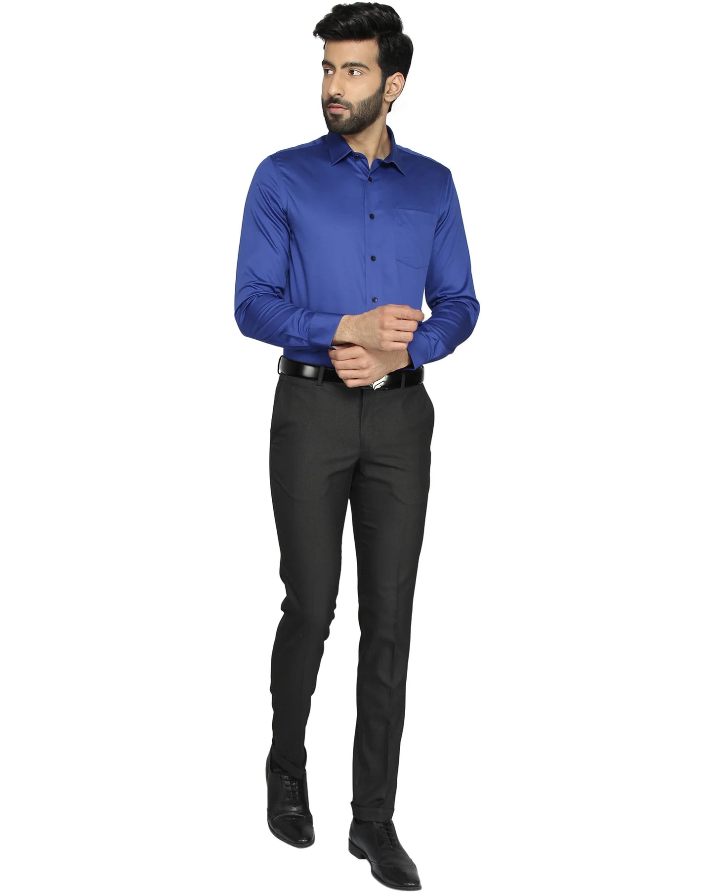 Solid formal shirt in royal blue