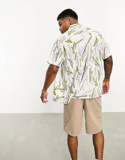 Shirt in scribble floral print