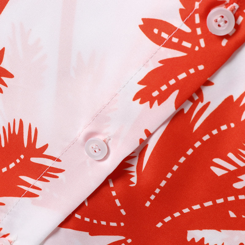 Men's Hawaiian White print short sleeve casual shirt