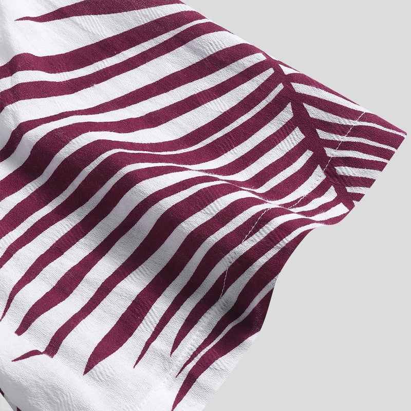 Palm Leaf print short sleeve casual shirt