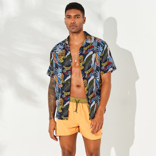 Multicolor printed short sleeve casual shirt