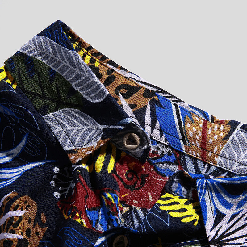 Multicolor printed short sleeve casual shirt
