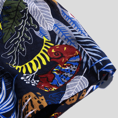Multicolor printed short sleeve casual shirt