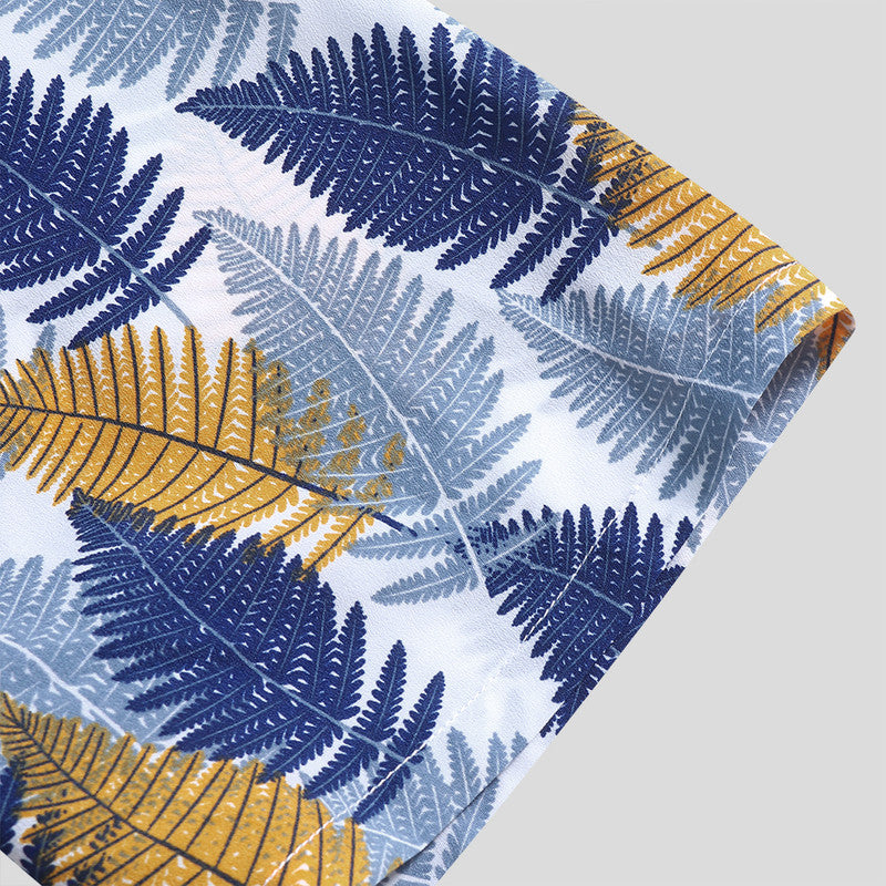 Men's light palm print short sleeve casual shirt