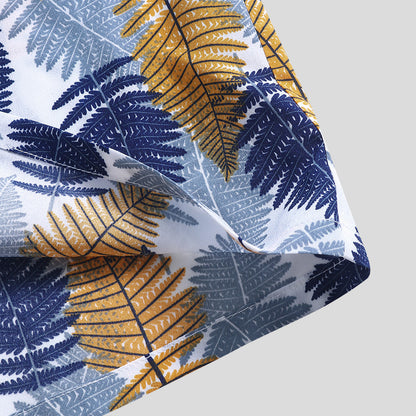 Men's light palm print short sleeve casual shirt