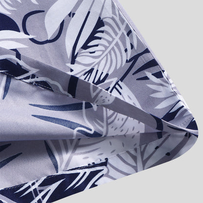 Oldschool Leaf print short sleeve casual shirt