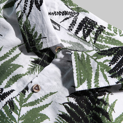 Hawaiian print short sleeve casual shirt