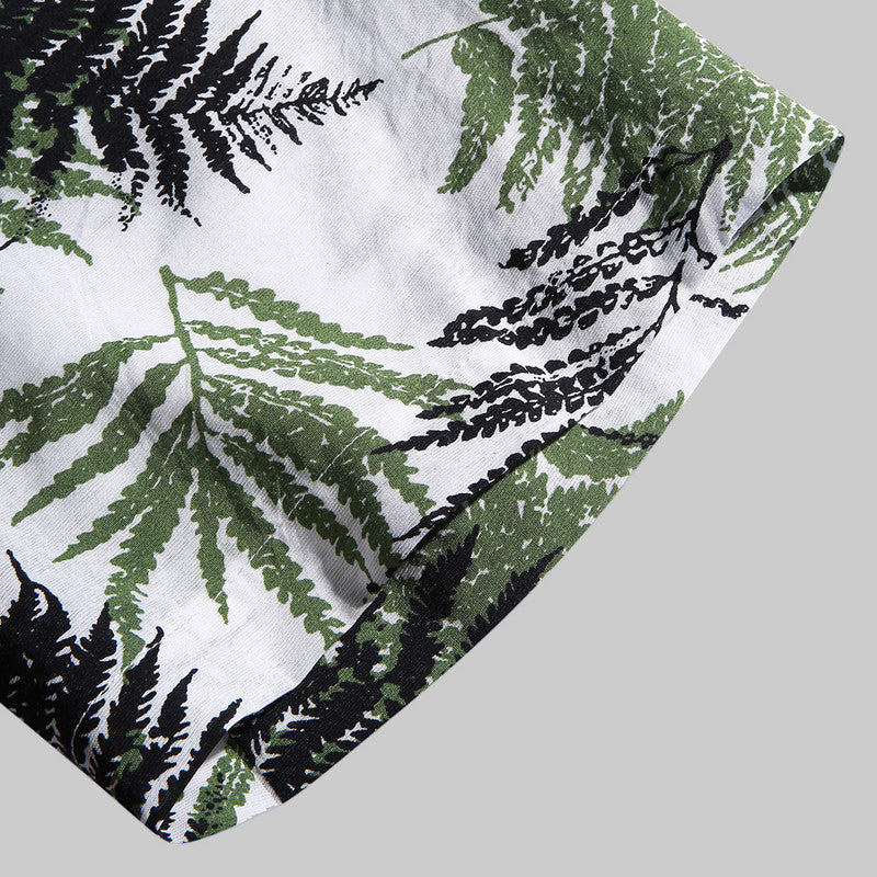 Hawaiian print short sleeve casual shirt