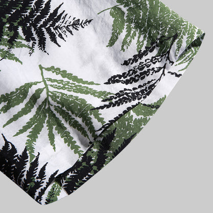 Hawaiian print short sleeve casual shirt